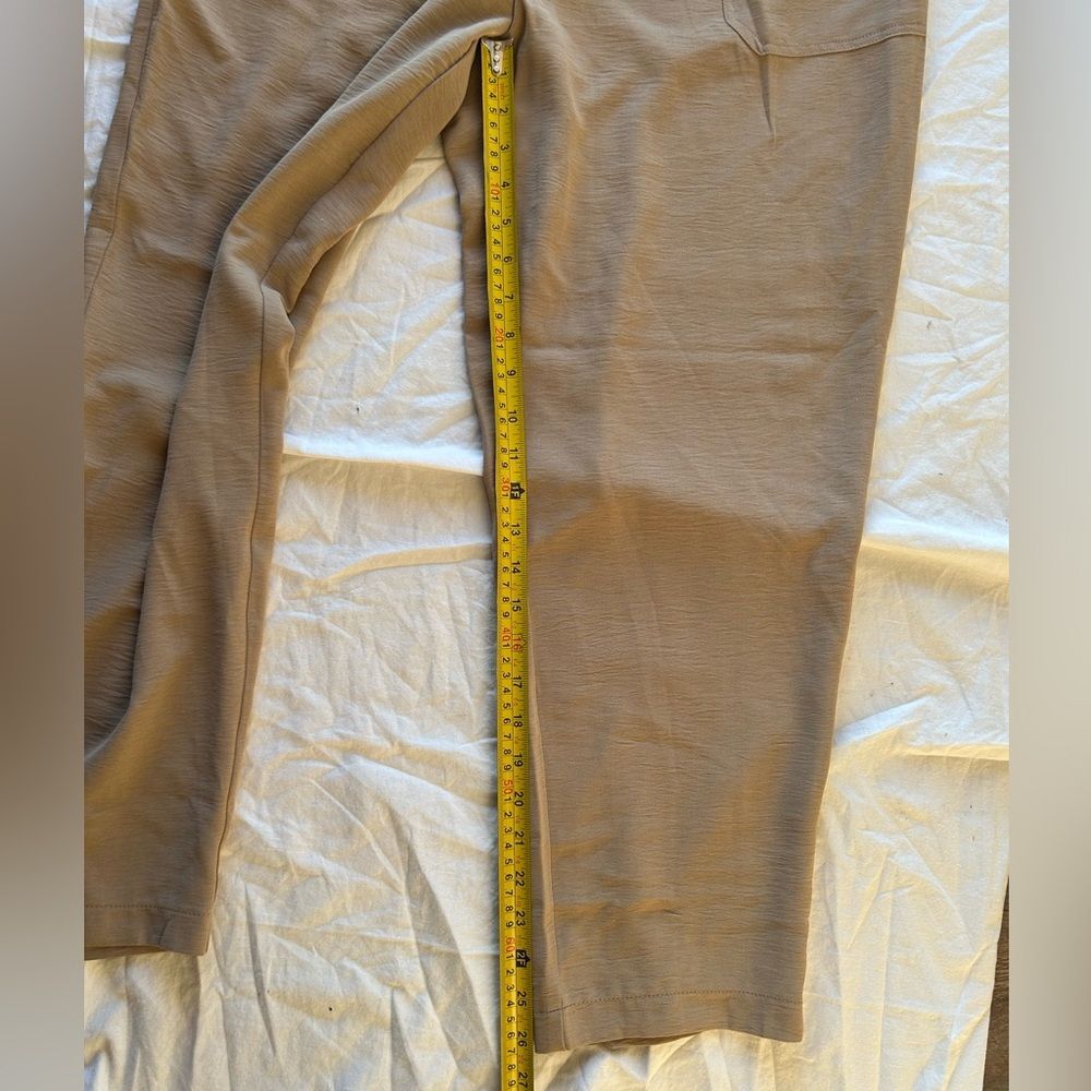 Unbranded Tan Jogger Pants Elastic Paperbag Waist Boho Casual Workwear 37x25 - Picture 6 of 12
